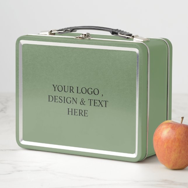 Lunch Box White Personalized – Your Logo & Text Here (En situation)