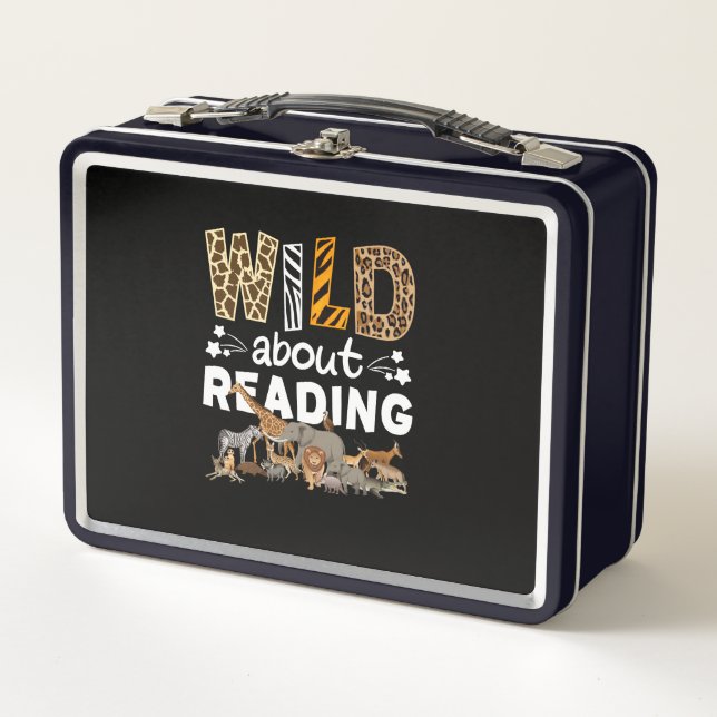 Lunch Box Wild About Reading Books And Bookworm Library (Devant)