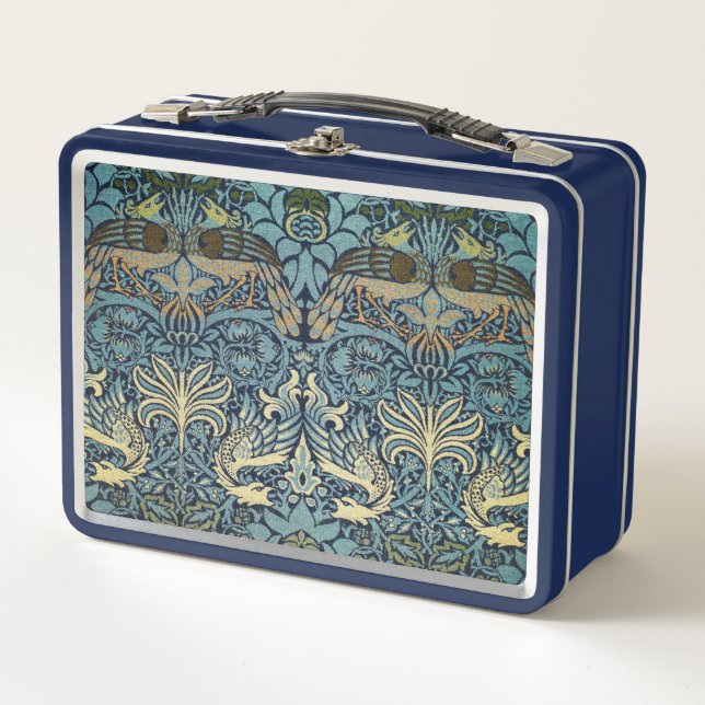 Lunch Box William Morris Peacock and Dragon Woven Design (Devant)