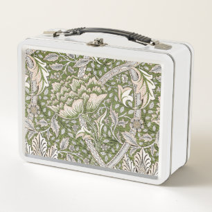 Lunch Box : William Morris Windrush Motif Vert : Vintage