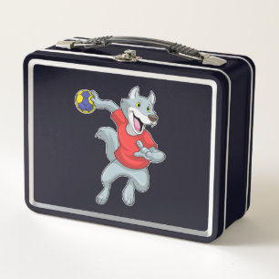 Lunch Box Wolf comme joueur de handball avec Handball