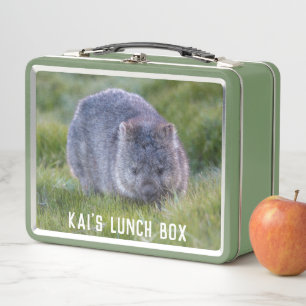 Lunch Box Wombat Wildlife Animal Australia, Cute Green