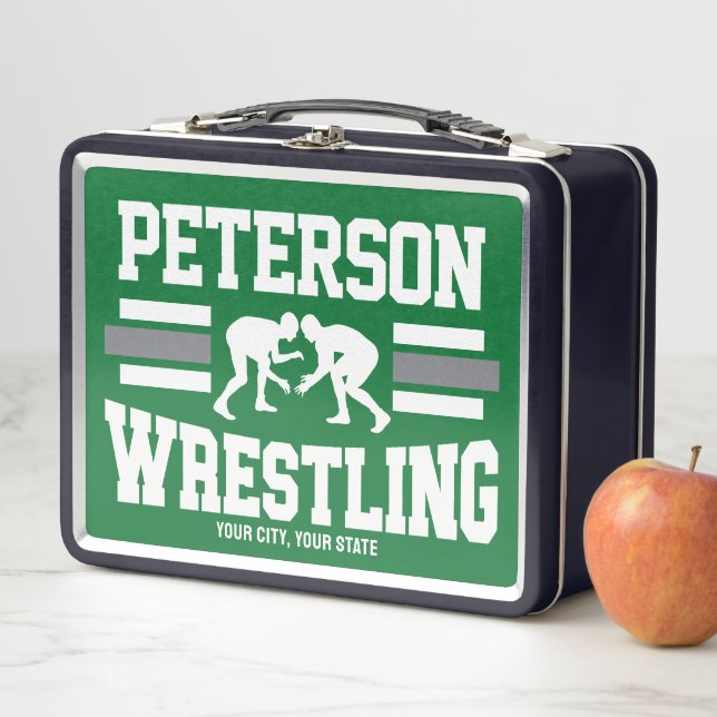 Lunch Box Wrestler AJOUTER LE NOM École Athlète Équipe de lu (En situation)