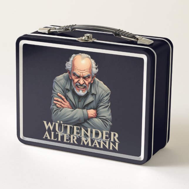 Lunch Box Wütender Alter Mann - Dessin-Illustration (Devant)