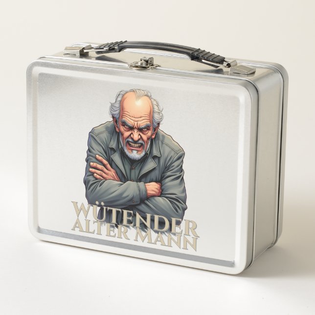 Lunch Box Wütender Alter Mann - Dessin-Illustration (Devant)