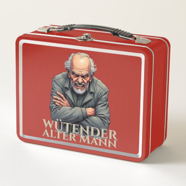 Lunch Box Wütender Alter Mann - Dessin-Illustration (Devant)