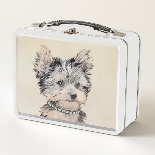 Lunch Box Yorkshire Terrier Puppy Peinture Chien original (Devant)