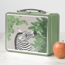Lunch Box Zebra amongst Leaves