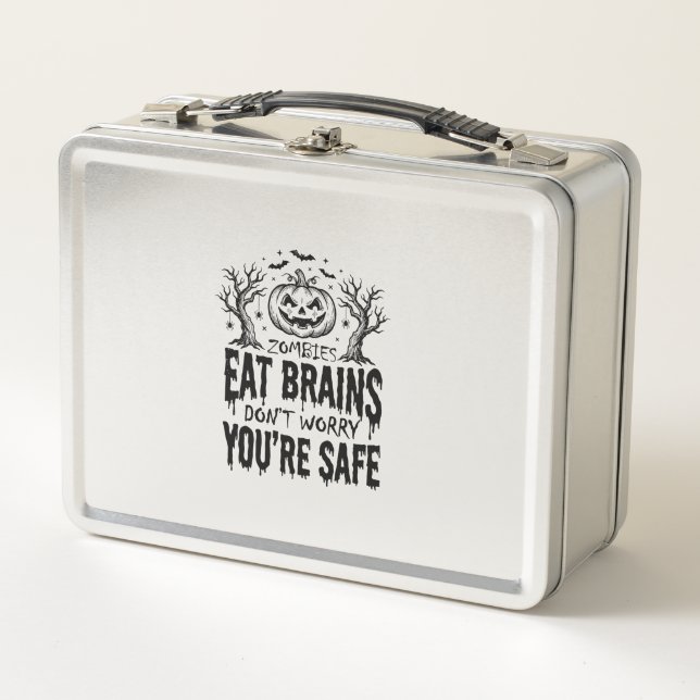 Lunch Box Zombies Mangent des Cerveaux Dessin Vectoriel Drôl (Devant)