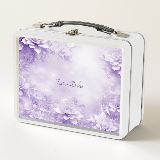 Lunchbox de fleurs violettes blanches (Devant)