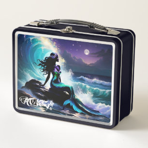 Lunchbox en métal de sirène de minuit