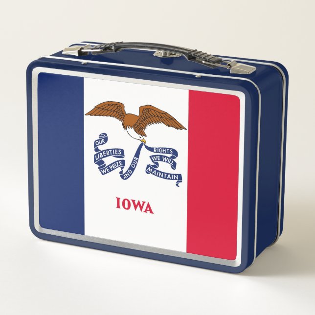 Lunchbox en métal inoxydable avec drapeau de l'Iow (Dos)
