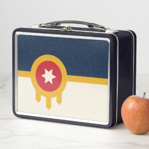 Lunchbox en métal inoxydable avec drapeau de Tulsa