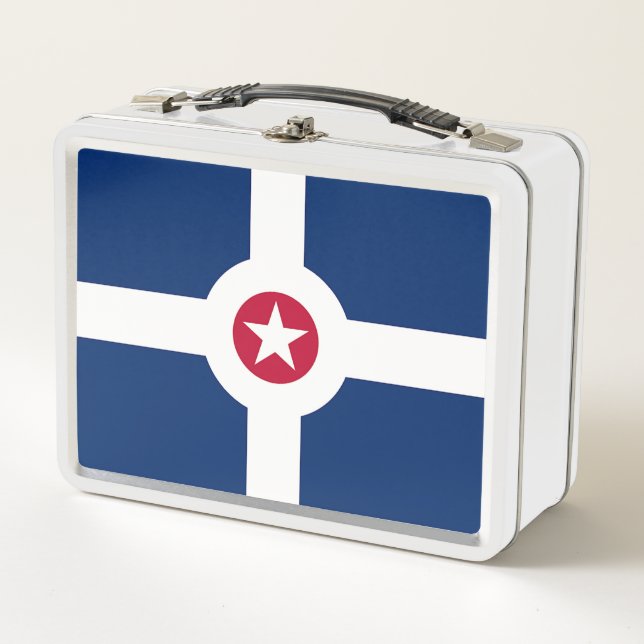 Lunchbox en métal inoxydable avec drapeau d'Indian (Devant)