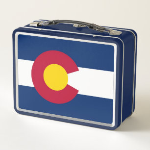 Lunchbox en métal inoxydable avec drapeau du Color