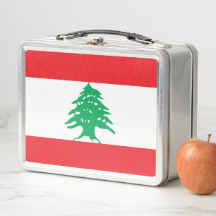 Lunchbox en métal inoxydable avec drapeau du Liban