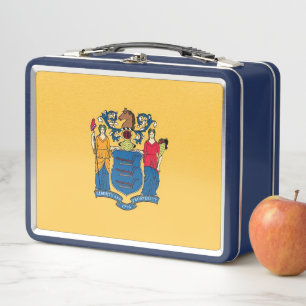 Lunchbox en métal inoxydable avec drapeau du New J