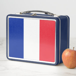 Lunchbox en métal inoxydable avec drapeau français