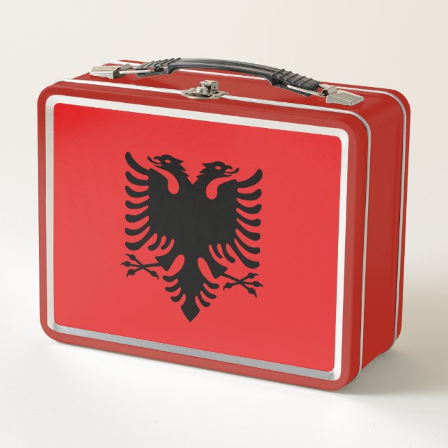Lunchbox en métal inoxydable - drapeau de l'Albani (Devant)