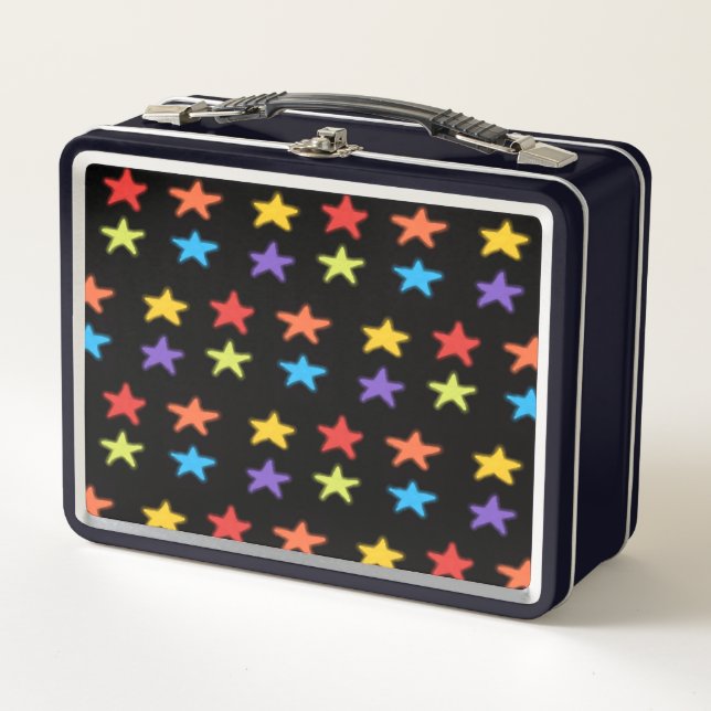Lunchbox en métal léger étoile (Multi & Black) (Devant)