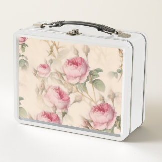 Lunchbox en métal Rose anglais