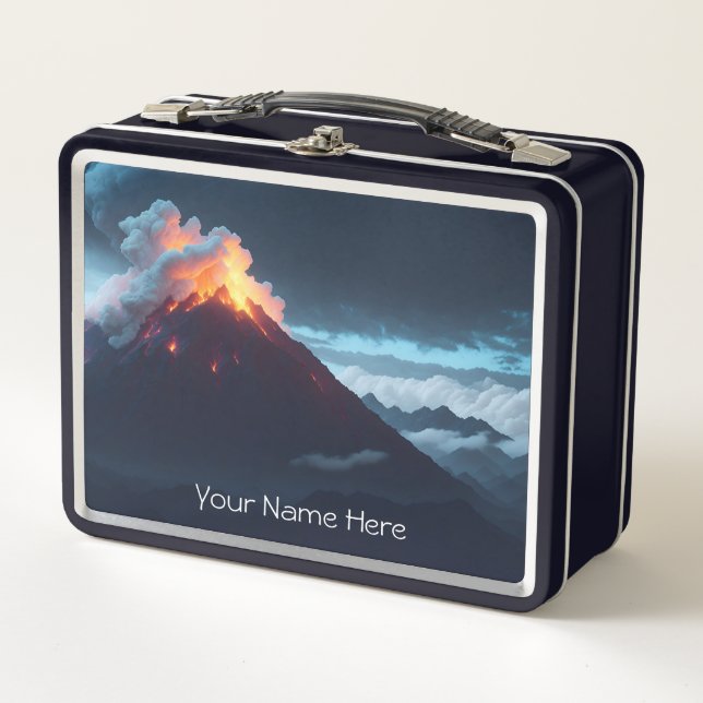 Lunchbox en métal Volcano Explorer - Customisez-le (Devant)