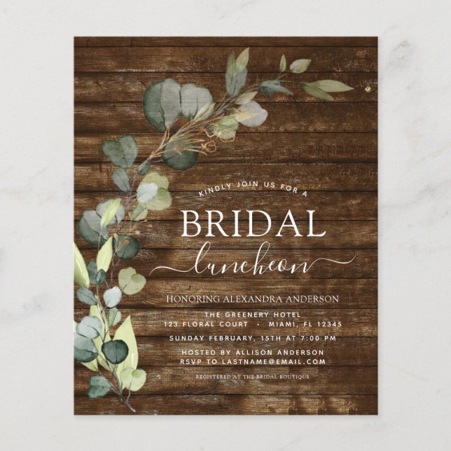 Luncheon de Baby Shower Budget en Verdure Eucalypt (Devant)