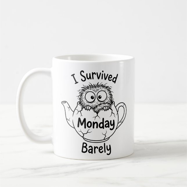 Lundi de survie avec humour sur un mug classique (Gauche)