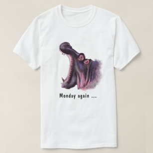 Lundi Encore Yawning Hippo Fun T-Shirt - Votre Tex