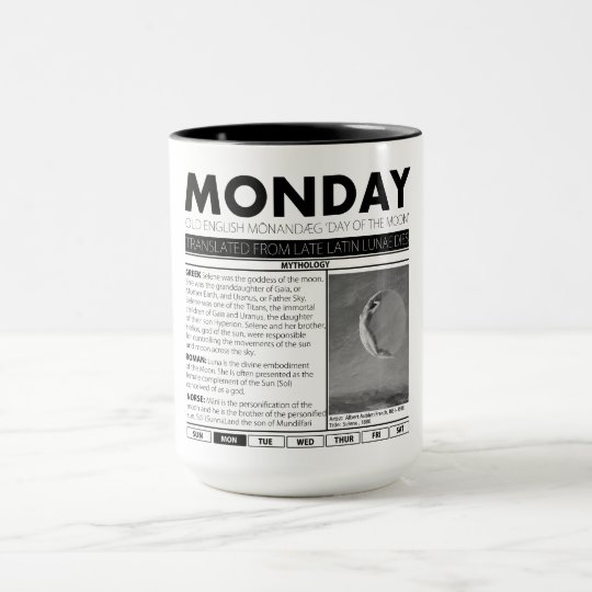 LUNDI ET LE MYTHE DERRIÈRE LUI : une de sept Mug
