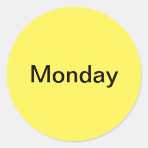 Lundi Jour de la semaine Stickers Jaune