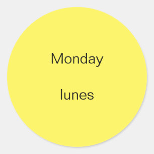 Lundi lunes Stickers anglais à espagnol