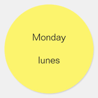 Lundi lunes Stickers anglais à espagnol