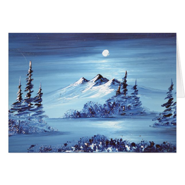 Lune au-dessus de montagne bleue (Devant Horizontal)