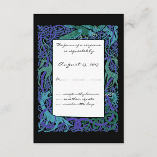 Lune Bleu Celtique Animaux Design Mariage RSVP