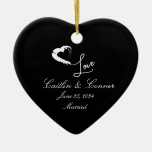 Lune Coeur Marié Ornement Mariage Cadeau