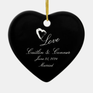 Lune Coeur Marié Ornement Mariage Cadeau