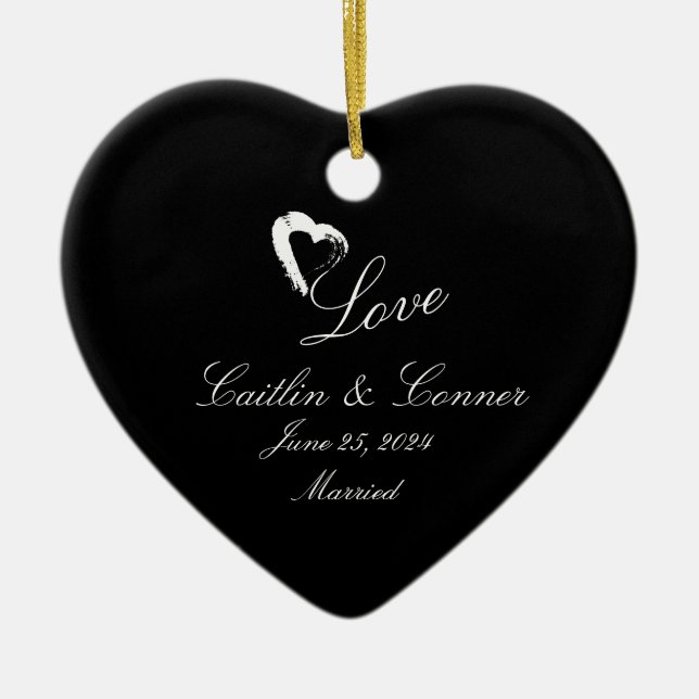 Lune Coeur Marié Ornement Mariage Cadeau (Devant)