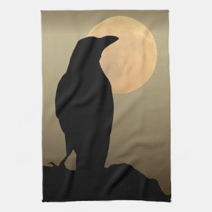 Lune & Corbeaux, Oiseau Noir Cuisine Serviette Cor