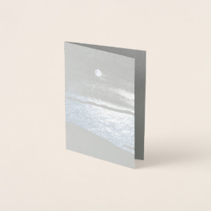 Lune d'argent sur carte blanche Ocean