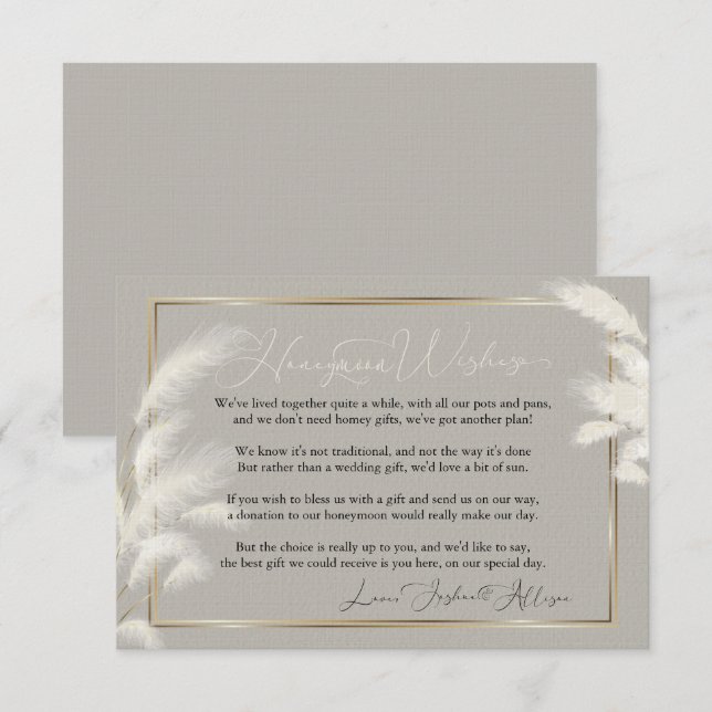 Lune de miel souhaite Allison 1a Invitation (Devant / Derrière)