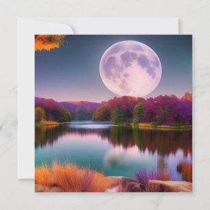 Lune de récolte d'automne violet