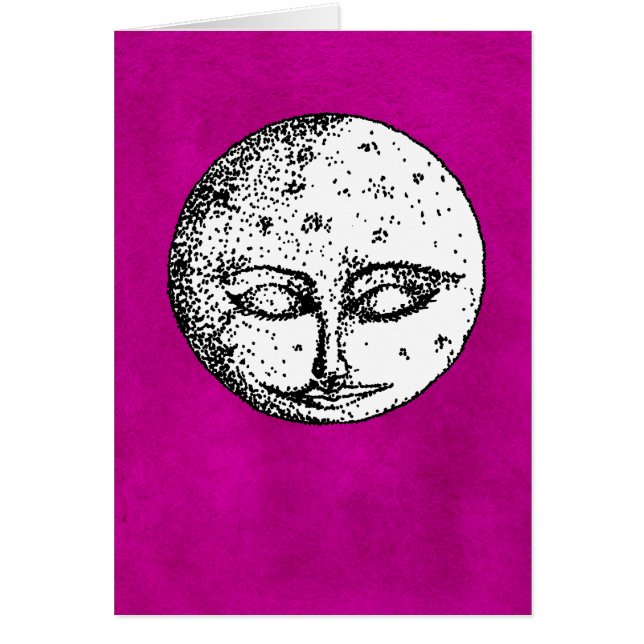 Lune de sommeil sur la carte rose intense (Devant)