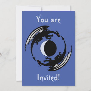 Lune Dragons Imaginaire Conception Invitation