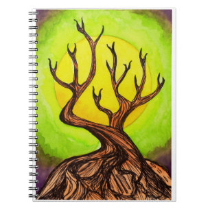 Lune et carnet d'arbre