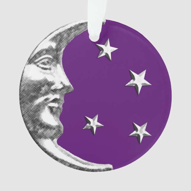 Lune et étoiles Art Déco - Améthyste pourpre et ar (devant)