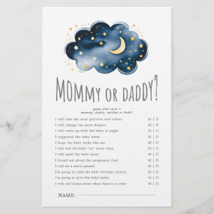 Lune et étoiles Baby shower maman ou papa Jeu