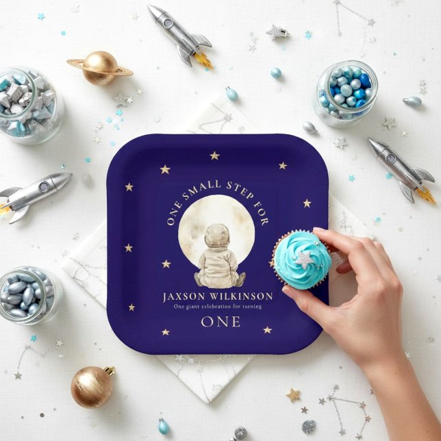 Lune et Étoiles Bébé Premier Anniversaire Assiette (Créateur téléchargé)