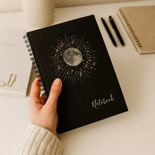 "Lune et étoiles Carnet Abstrait cosmique