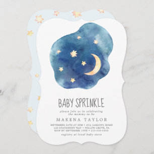 Lune et étoiles Garçon Baby Sprinkle Invitation